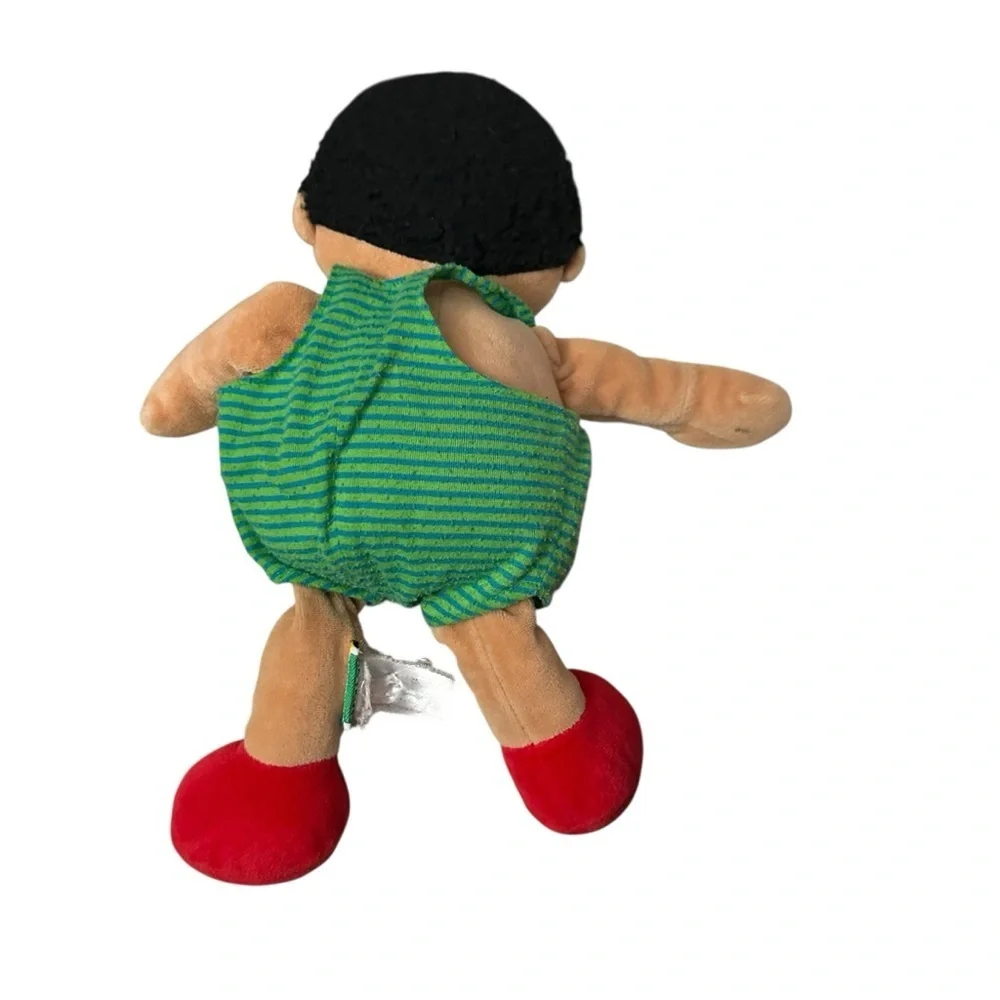 K Kids Medium Micheal Green Striped Plush Toy with Red Shoes